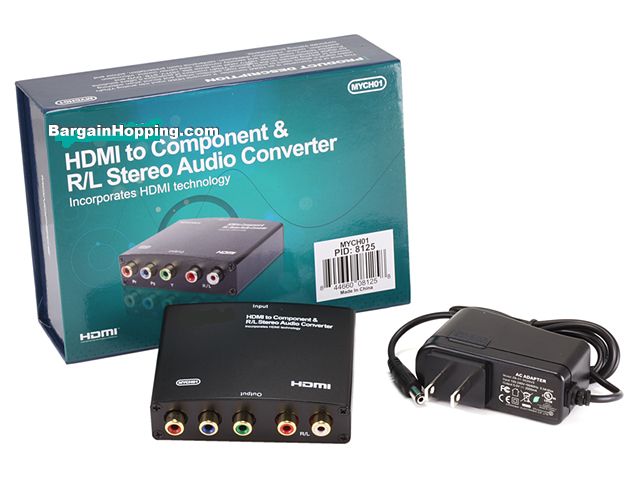 HDMI to Component (YPbPr) & R/L Stereo Audio Converter